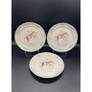 Vintage International Marmalade 8868 Geese Pattern Set of 3 Salad Plates Japan